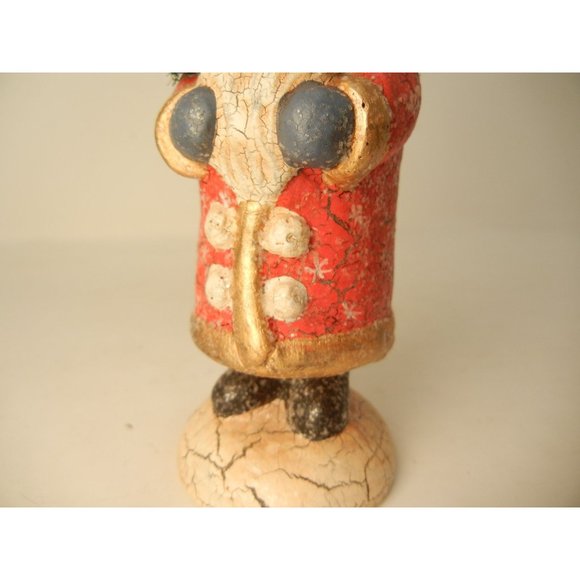 St Nickolas carved wood ornament,  6" Victorian style standing mantel ornament - Picture 3 of 6